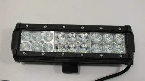 Фара (LED) прямоуг 12-24v  54wt  18 диод (140* 80мм) рефленое стекло ДХО-дальн