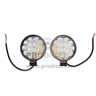 Фара (LED) круглая 12-24v 42wt (к-т 2 шт)  14 диод (Ø-110мм) рефленое стекло